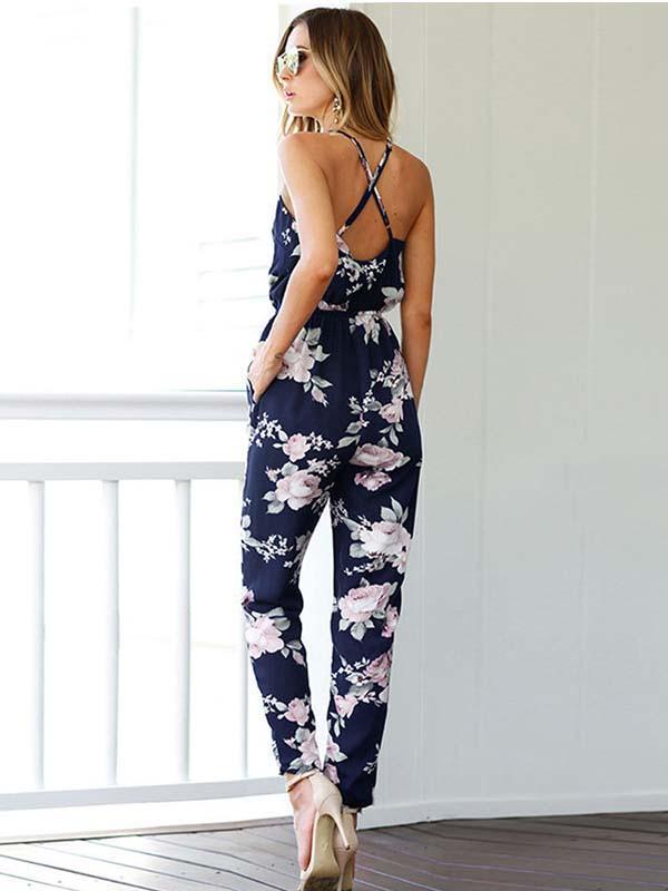 Stunncal V Neck Sling Jumpsuit