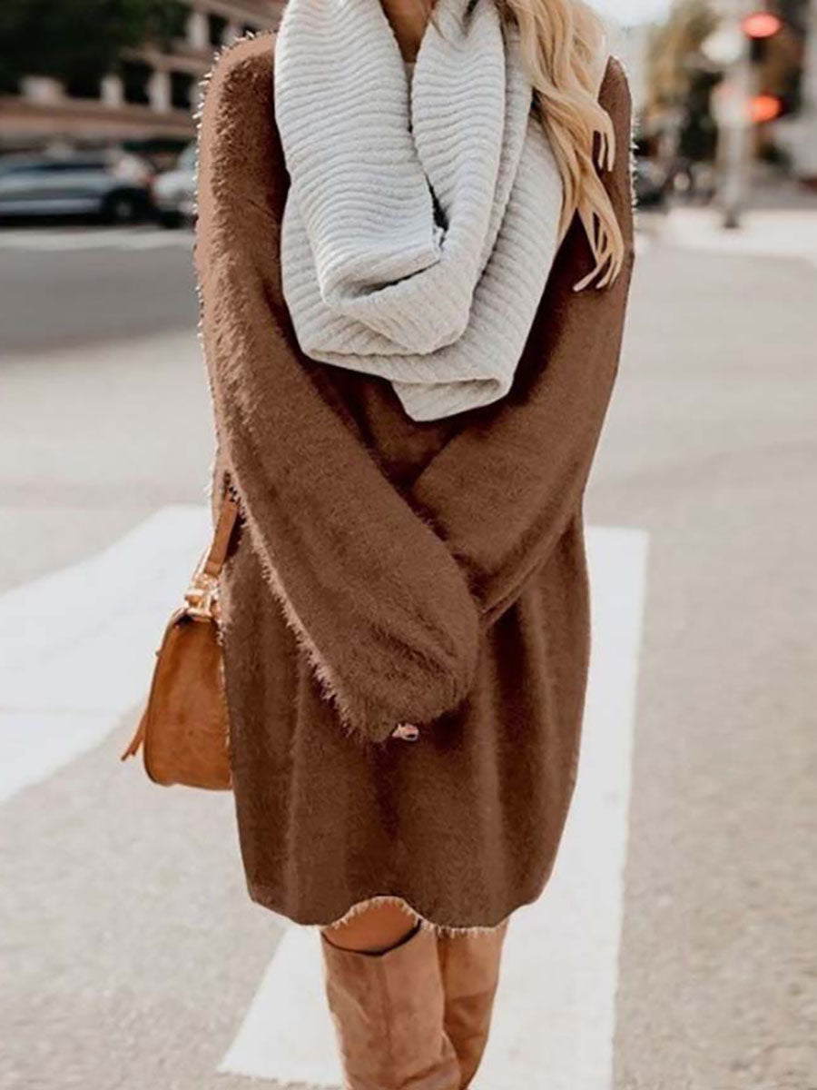 Stunncal Plush Sweater Dress(8 colors)