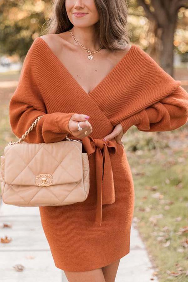 Stunncal Future Happiness Chelsea Wrap Sweater Dress