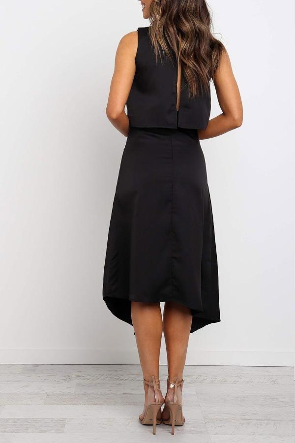Stunncal Fashion O-Neck Open Two-Piece Dress