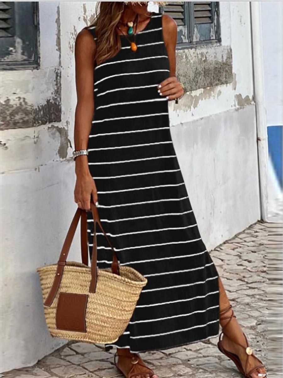 Stunncal Sleeveless Split Dress(6 Colors)