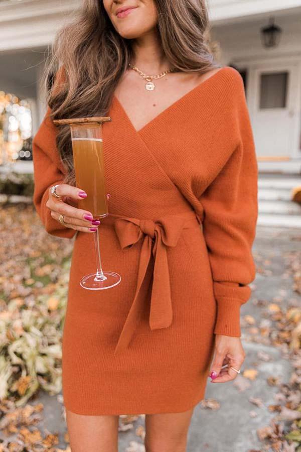 Stunncal Future Happiness Chelsea Wrap Sweater Dress
