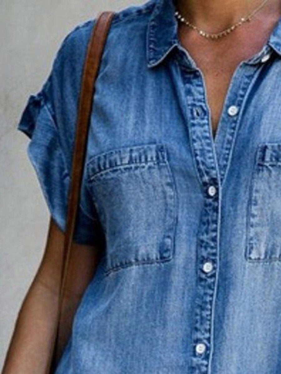 Stunncal Button Denim Dress