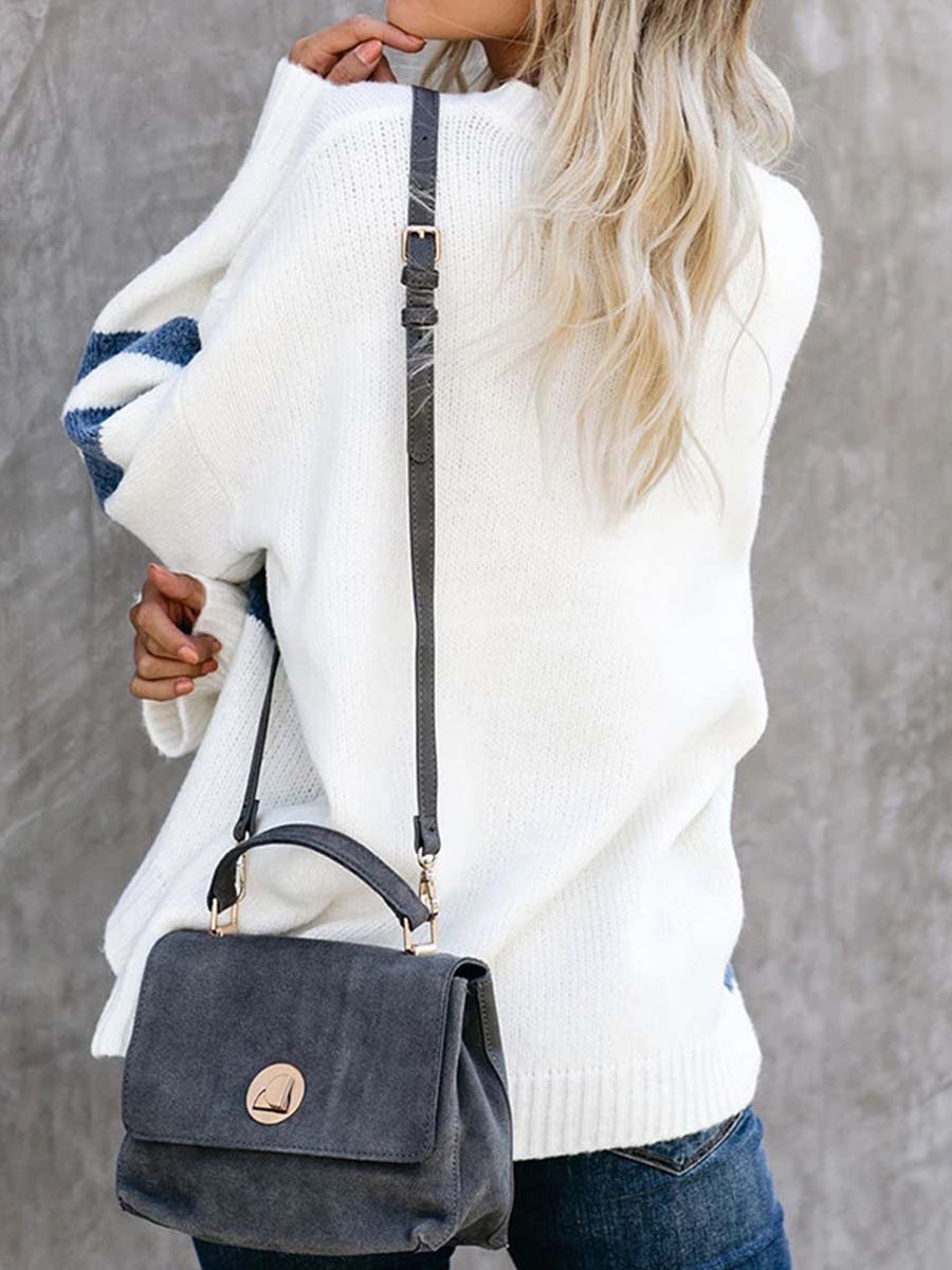 Stitching Knit Sweater