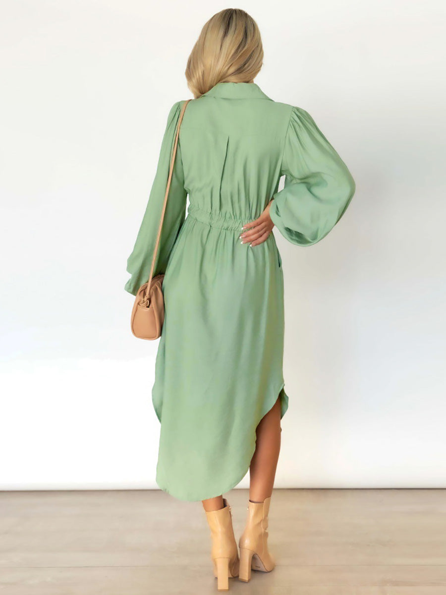 Stunncal Long-Sleeved Waist-Skimming Dresses