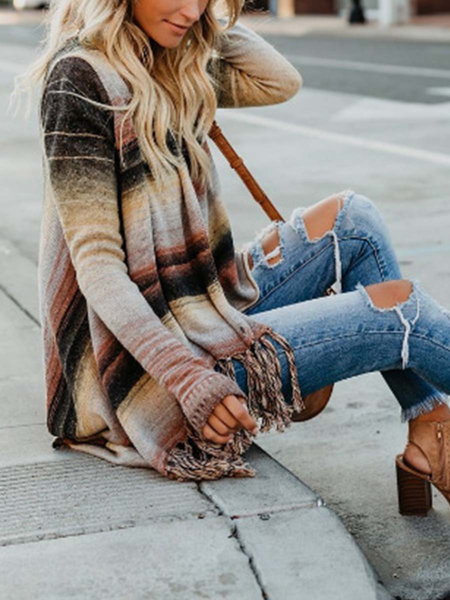 Tassel Cardigan Sweater Tops
