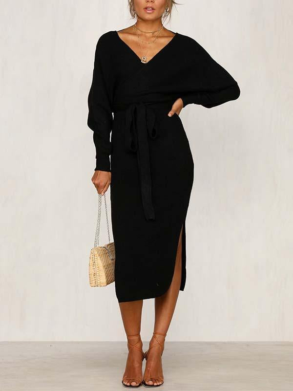 Stunncal V Neck Autumn Dress
