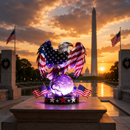 🦅🇺🇸 Freedom Eagle Patriotic LED Table Lamp – American Pride Decor✨