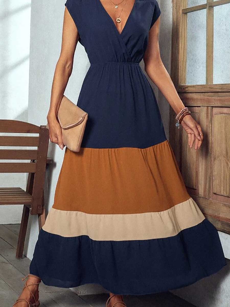 Stunncal Airy Floral Multi-Patchwork Dress