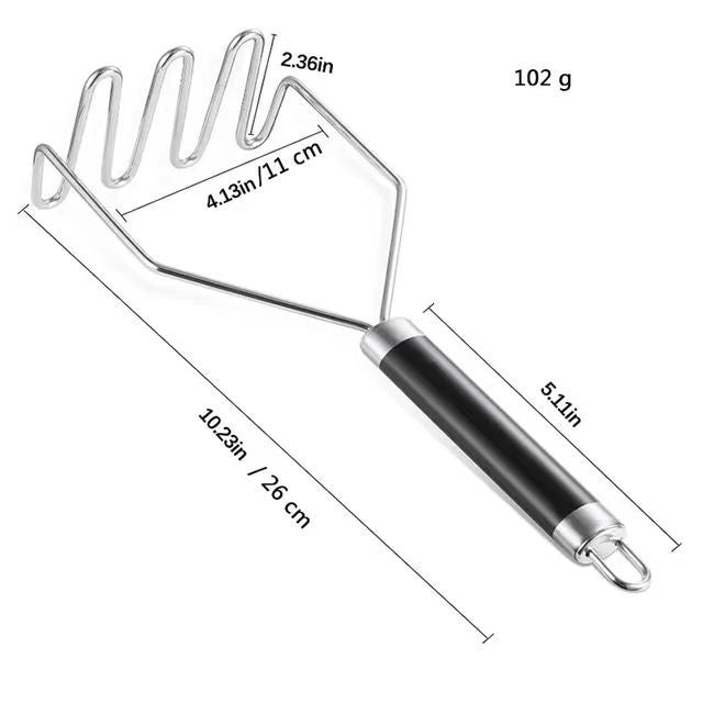 Stainless Steel Wire Masher, 10.23-Inch, Black