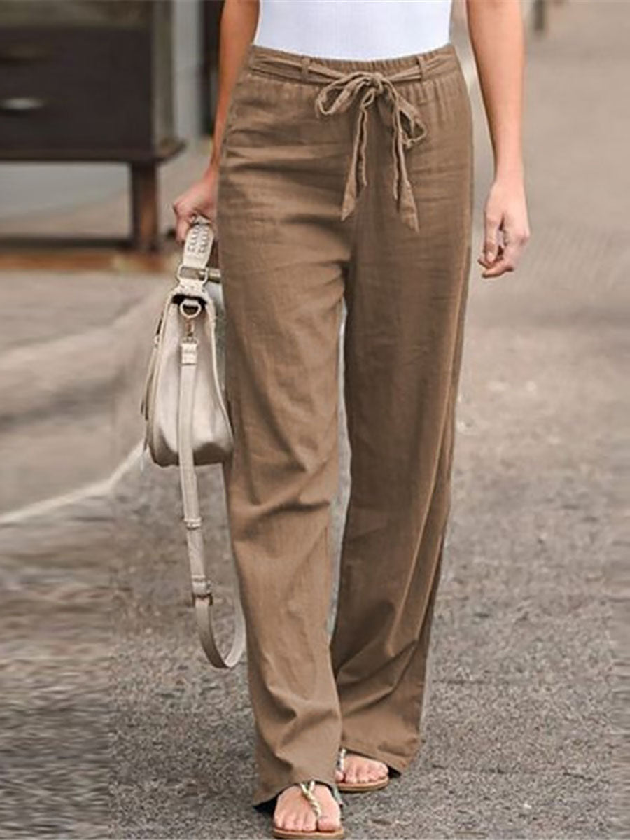 Stunncal Solid Color Cotton Linen Pants(6 colors)