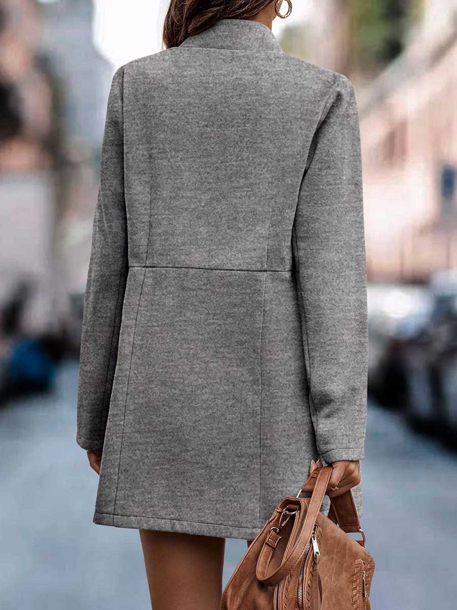 Stunncal Cotton Half Open Neck Tweed Coat