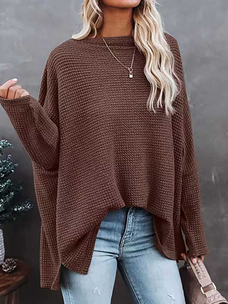 Stunncal Knitted waffle slouchy top