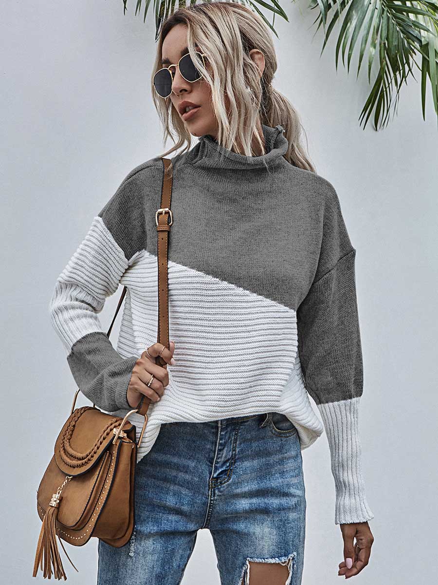 Stunncal Color Clash Pullover Sweater