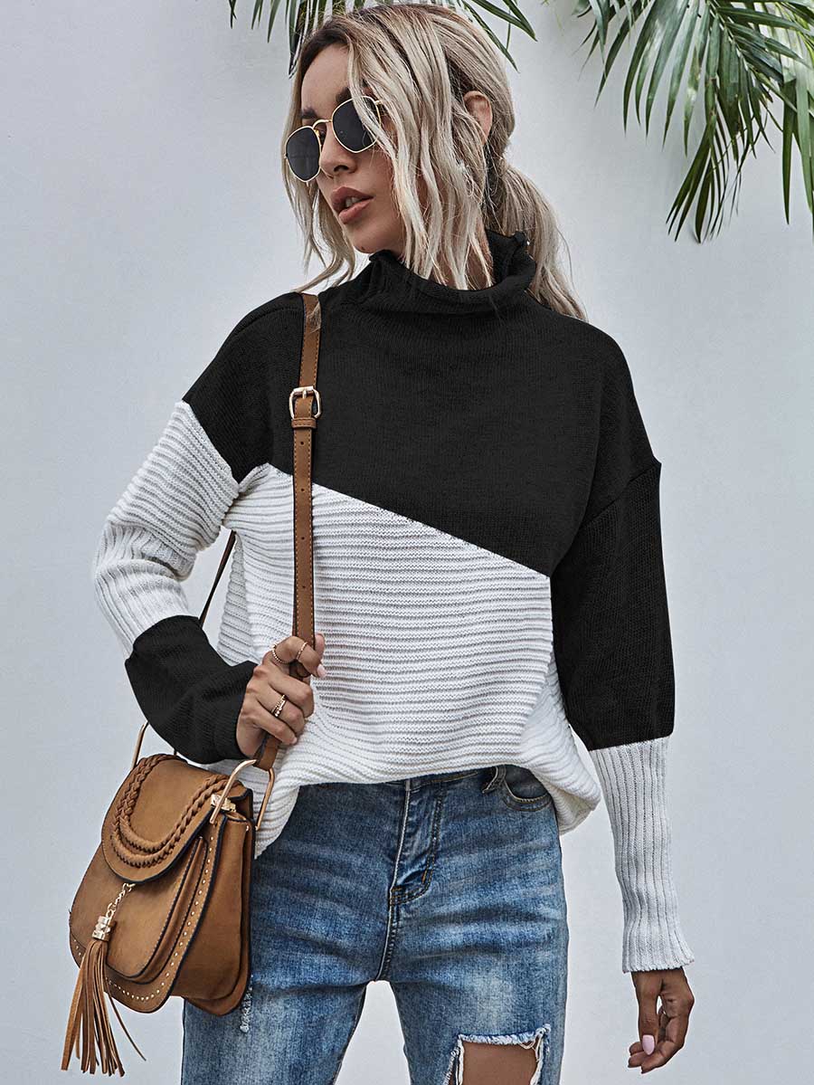 Stunncal Color Clash Pullover Sweater