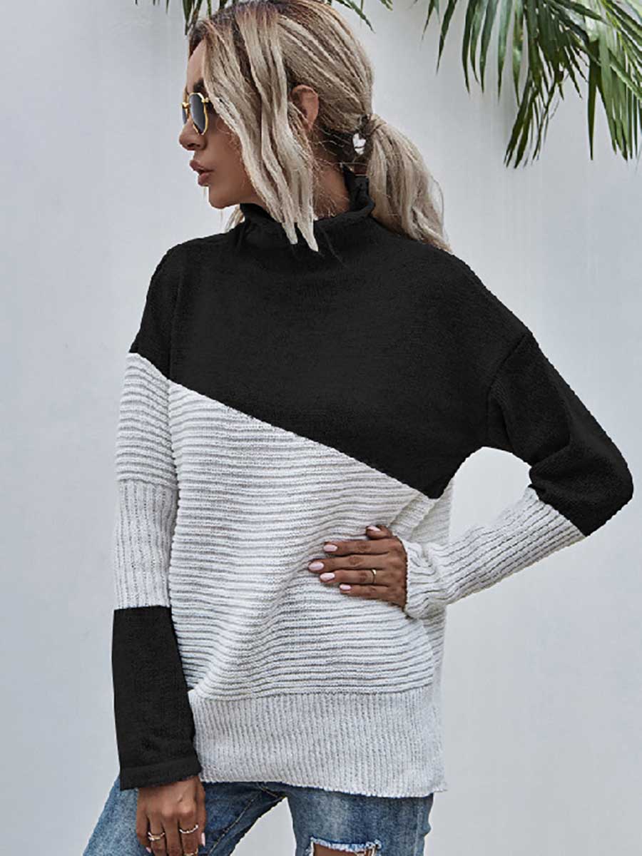 Stunncal Color Clash Pullover Sweater
