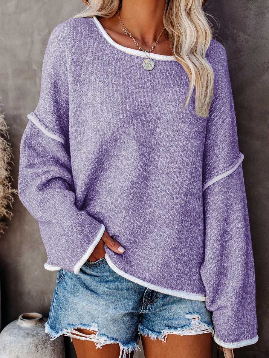 Stunncal Crew Neck Knit Loose Sweater