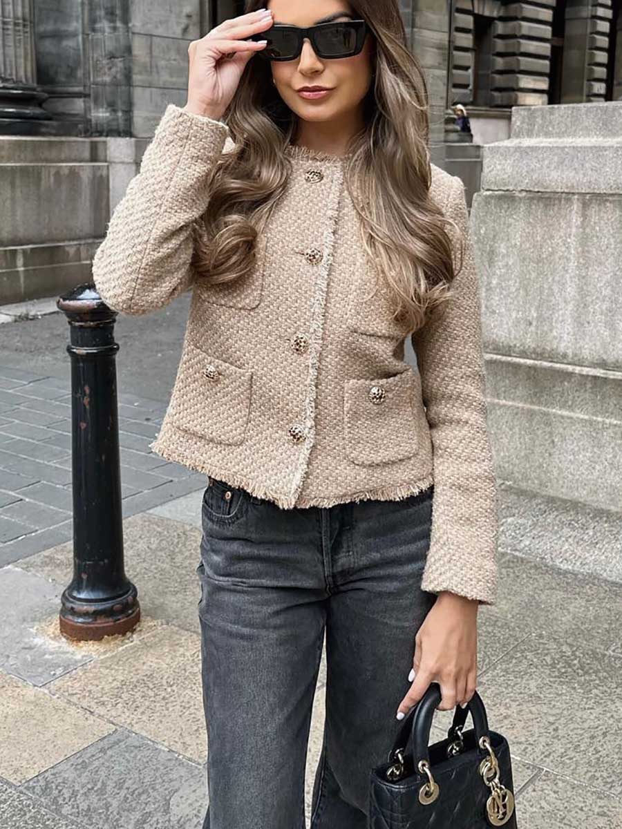 Stunncal Metal Buttoned Chunky Jacket Top