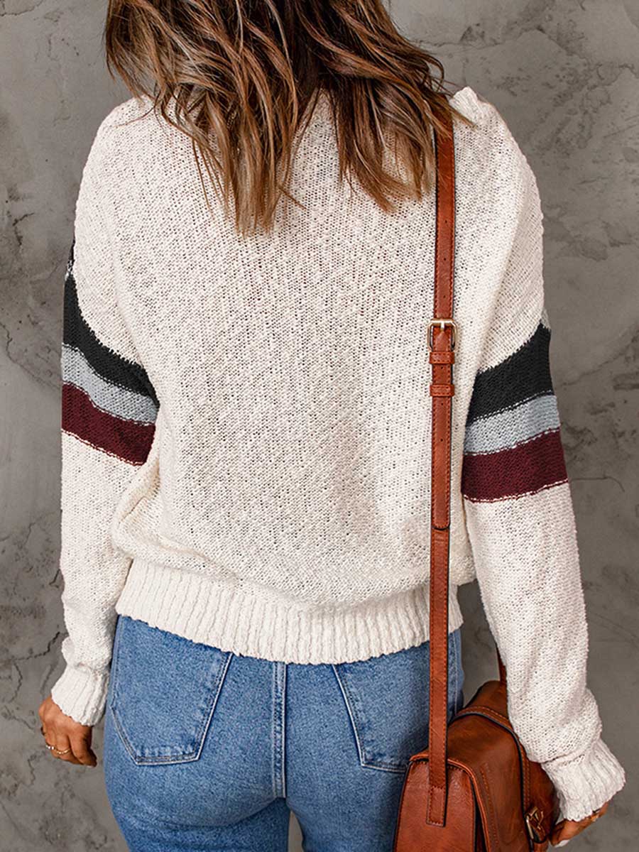 Stunncal Pullover Sweater Round Neck Long Sleeve Sweater