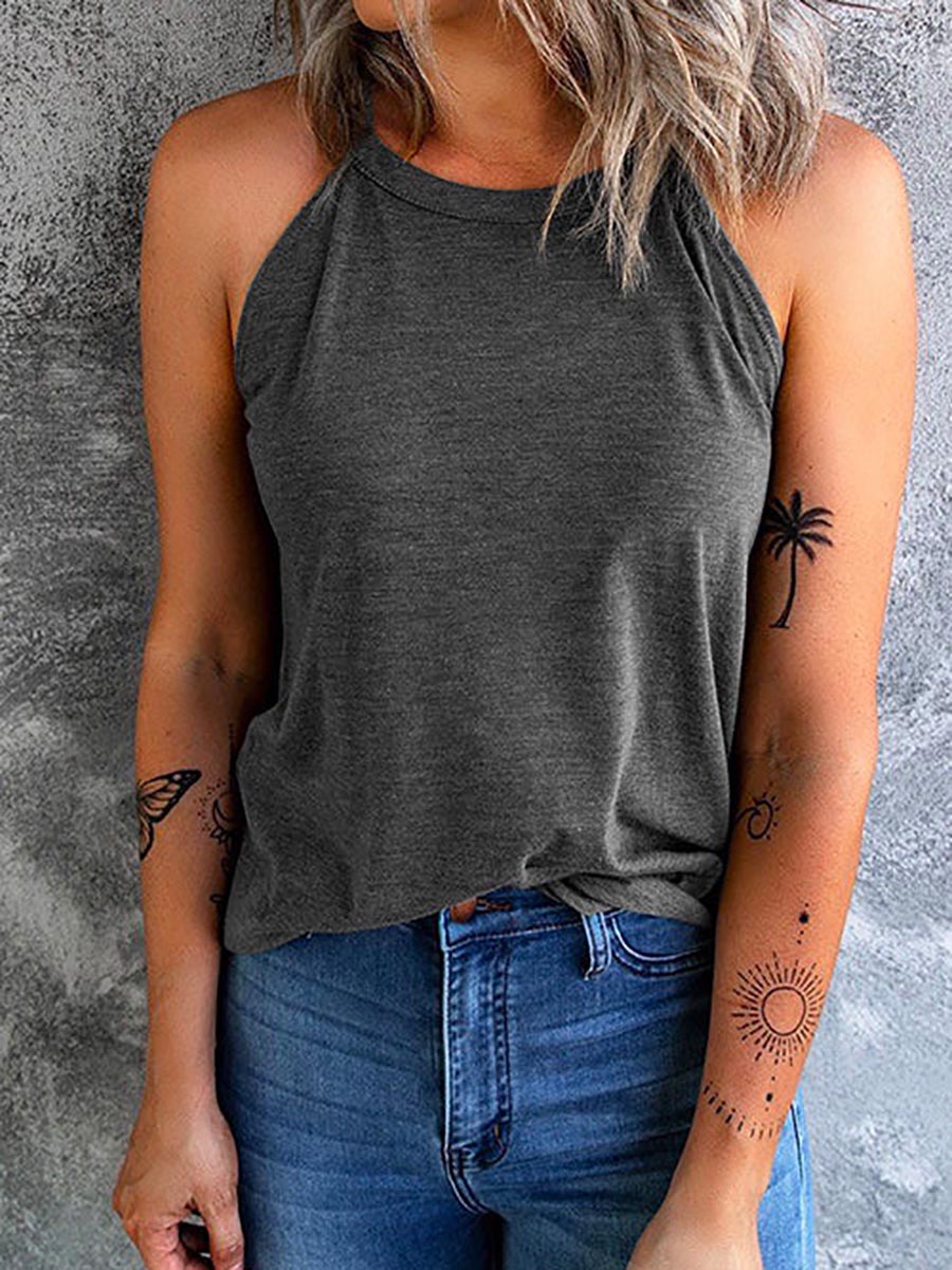 Stunncal Solid Crewneck Summer Cami Top(6 colors)