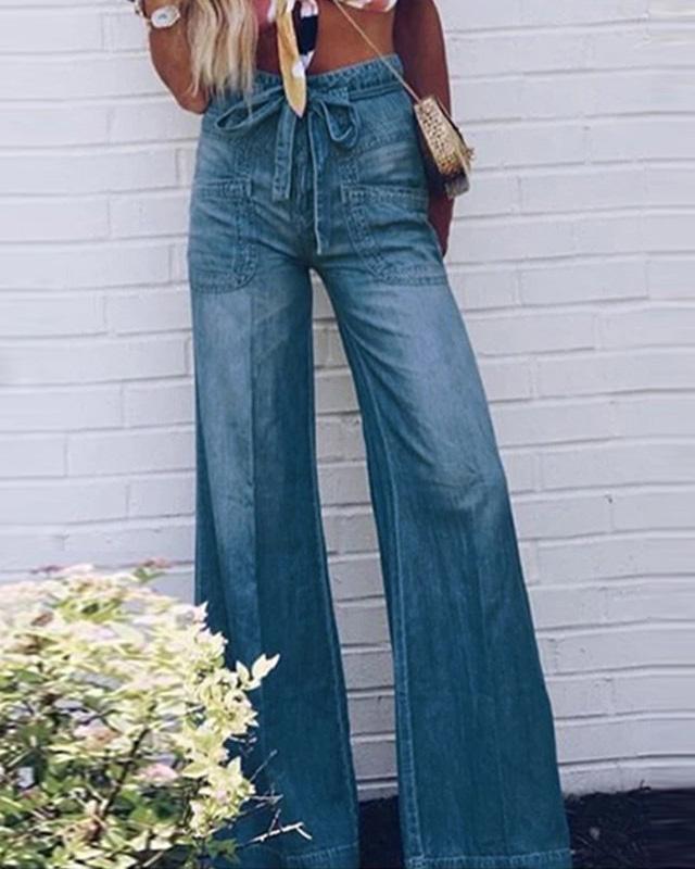 Stunncal Lace Up Flare Jeans