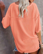 Melarey V-Neck Dolman Sleeve Top - Melarey Boutique
