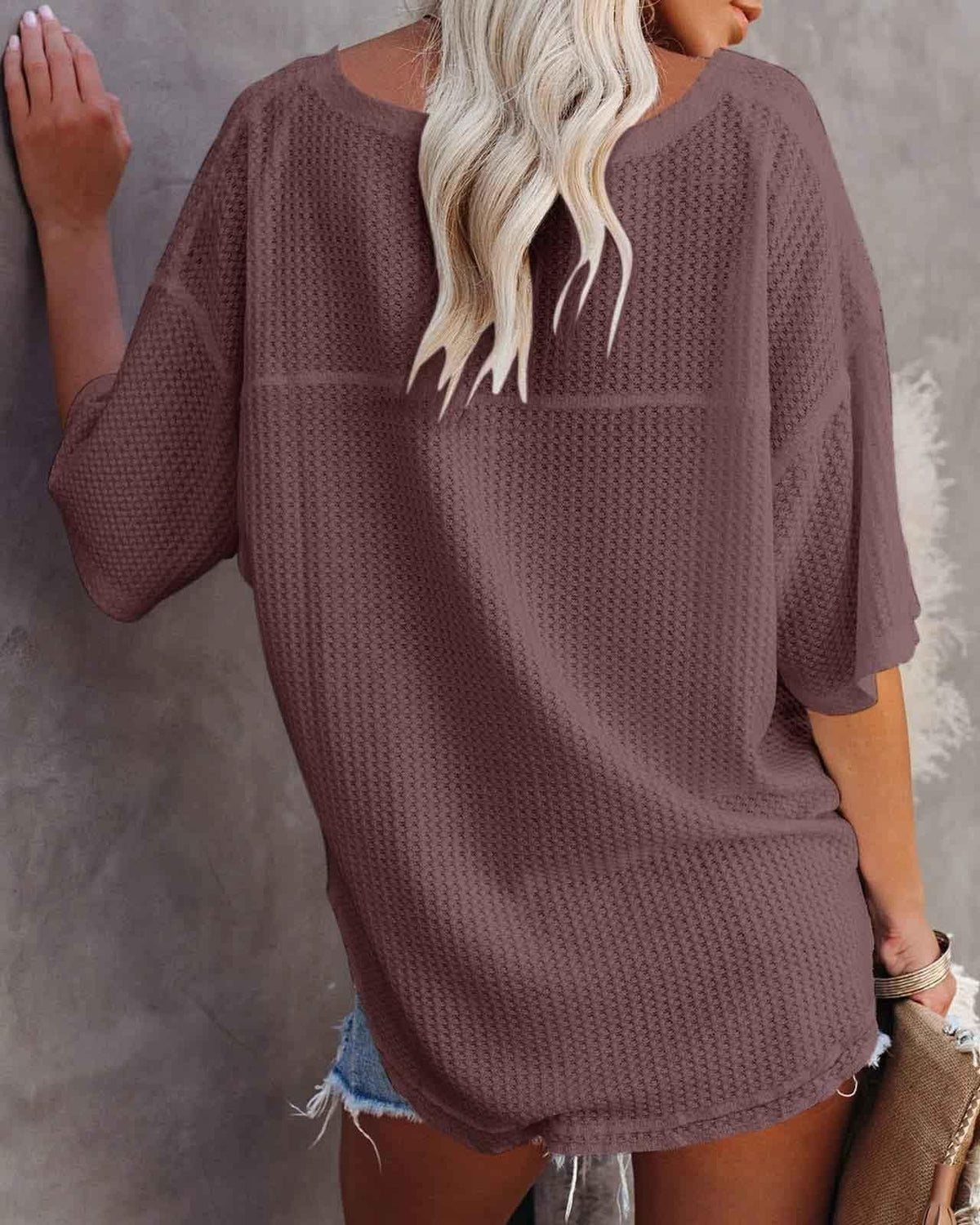 Melarey V-Neck Dolman Sleeve Top - Melarey Boutique