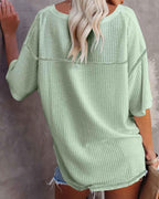 Melarey V-Neck Dolman Sleeve Top - Melarey Boutique
