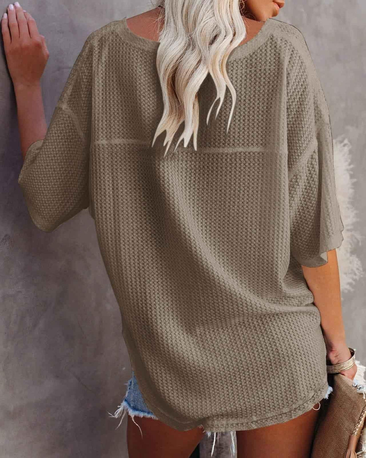 Melarey V-Neck Dolman Sleeve Top - Melarey Boutique
